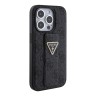 Guess для iPhone 15 Pro чехол GripStand PU 4G with Triangle Diamond metal logo Hard Black