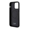 Hello Kitty для iPhone 15 Pro Max чехол PU Leather Kitty Head Hard Black (MagSafe)