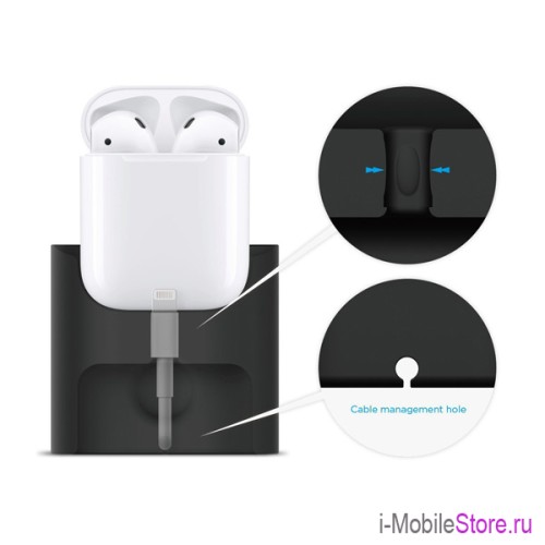 Подставка Elago Charging Station для AirPods 1/2, черная