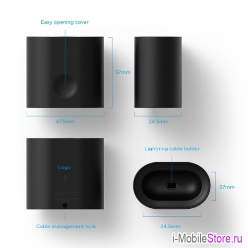 Подставка Elago Charging Station для AirPods 1/2, черная