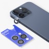 BlueO стекло для iPhone 15 Pro Max, Camera Lens SAPPHIRE metal armored 3 шт. Blue Titan (+install)