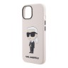 Lagerfeld для iPhone 15 чехол Liquid silicone NFT Karl Ikonik Hard Pink