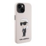 Lagerfeld для iPhone 15 чехол Liquid silicone NFT Karl Ikonik Hard Pink