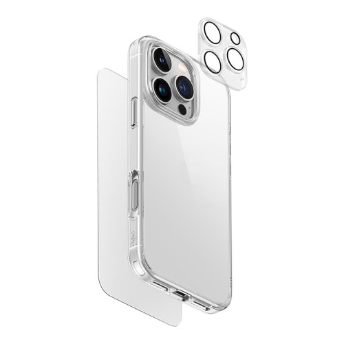 Uniq для iPhone 16 Pro набор Bundle ClearVue 360 (Lifepro +Optix glass +Camera lens)