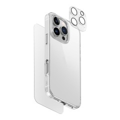 Uniq для iPhone 16 Pro набор Bundle ClearVue 360 (Lifepro +Optix glass +Camera lens)