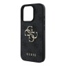 Guess для iPhone 16 Pro чехол PU кожа 4G Big metal logo Black
