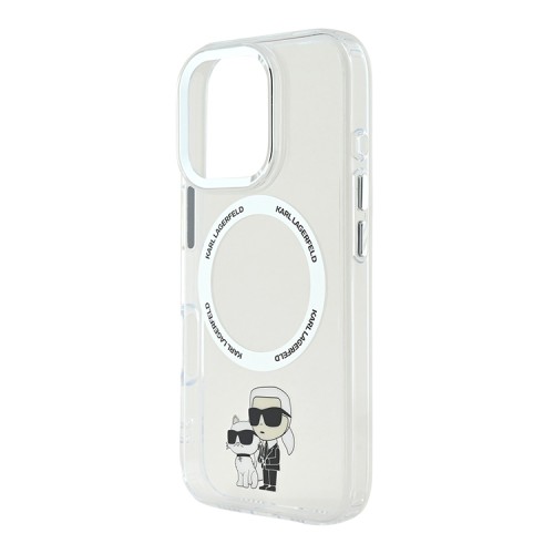 Karl Lagerfeld для iPhone 16 Pro Max чехол PC/TPU NFT Karl&Choupette Ring прозрачный (MagSafe)