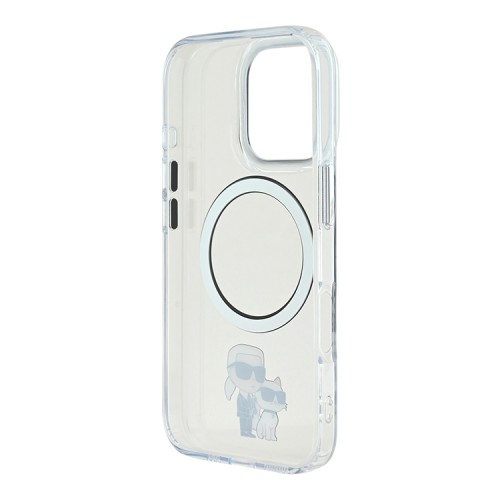 Karl Lagerfeld для iPhone 16 Pro Max чехол PC/TPU NFT Karl&Choupette Ring прозрачный (MagSafe)