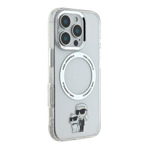 Karl Lagerfeld для iPhone 16 Pro Max чехол PC/TPU NFT Karl&Choupette Ring прозрачный (MagSafe)