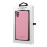 Чехол Guess Silicone Saffiano Hard для iPhone XR, розовый