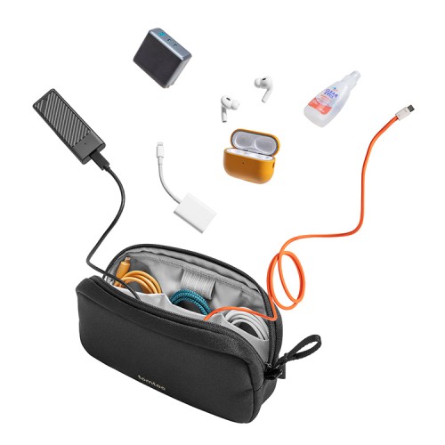 Tomtoc Travel сумка для аксессуаров Light-T12 Electronic Accessory Pouch S 1L Black