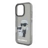 Karl Lagerfeld для iPhone 16 Pro Max чехол PC/TPU NFT Karl & Choupette Hard Glitter Black