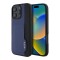 TUMI для iPhone 16 Pro Max чехол Genuine Leather with Vertical cardslot Hard Blue