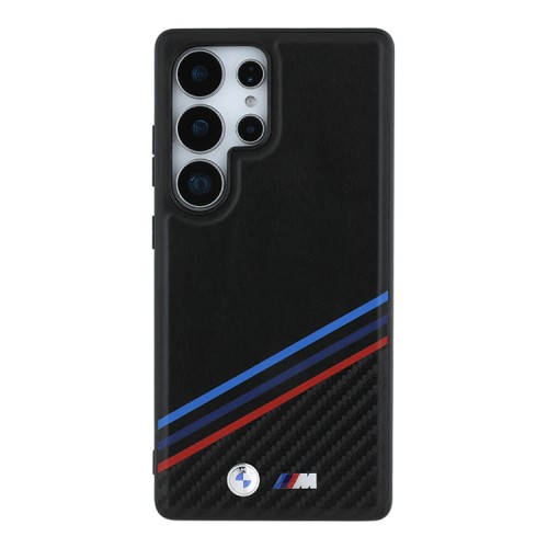 BMW для Galaxy S25 Ultra чехол M-Collection PU Texturized/Carbon Metal logo Hard Black (MagSafe)