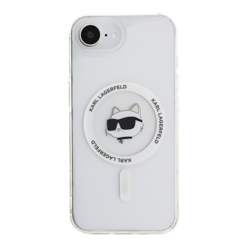 Karl Lagerfeld для iPhone 16e чехол PC/TPU NFT Choupette Head Hard White (MagSafe)