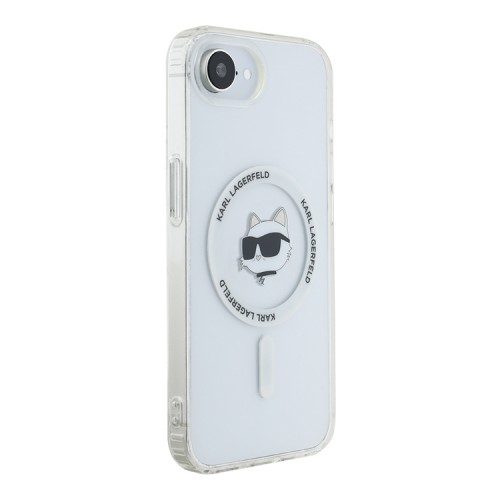 Karl Lagerfeld для iPhone 16e чехол PC/TPU NFT Choupette Head Hard White (MagSafe)