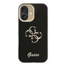 Guess для iPhone 16 чехол PU Grained leather 4G Big metal logo and Camera Stand Hard Black