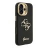 Guess для iPhone 16 чехол PU Grained leather 4G Big metal logo and Camera Stand Hard Black