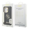 Guess для iPhone 16 чехол PU Grained leather 4G Big metal logo and Camera Stand Hard Black