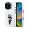 Karl Lagerfeld для iPhone 16 Pro Max чехол Liquid Silicone Sketch Karl Ikonik White (MagSafe)