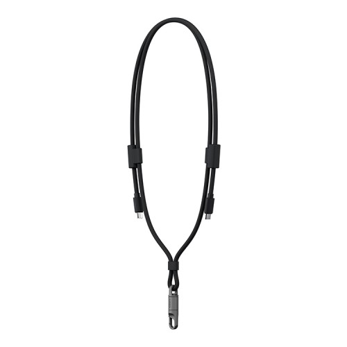 Energea Кабель +Ремешок Lasso 2in1 USB-C to USB-C cable PD240W 5A +Crossbody phone strap 1.5m Black