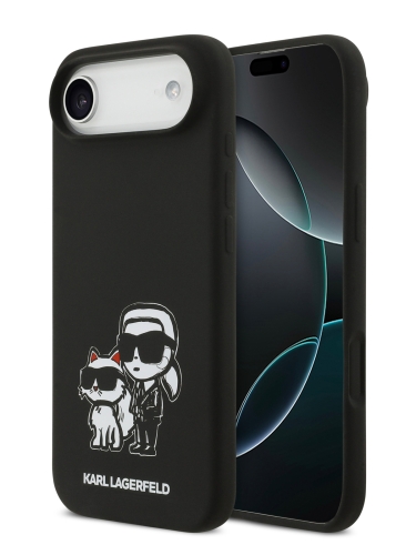 Karl Lagerfeld для iPhone Air чехол Liquid Silicone Sketch Karl & Choupette Hard Black (MagSafe)