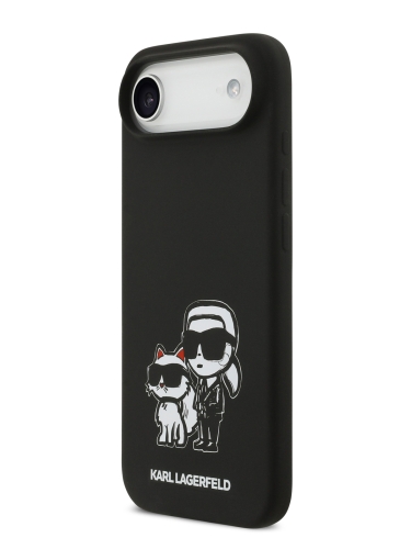 Karl Lagerfeld для iPhone Air чехол Liquid Silicone Sketch Karl & Choupette Hard Black (MagSafe)