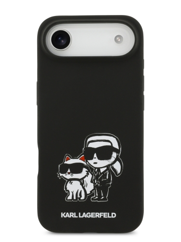 Karl Lagerfeld для iPhone Air чехол Liquid Silicone Sketch Karl & Choupette Hard Black (MagSafe)