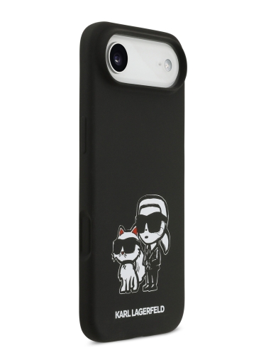 Karl Lagerfeld для iPhone Air чехол Liquid Silicone Sketch Karl & Choupette Hard Black (MagSafe)