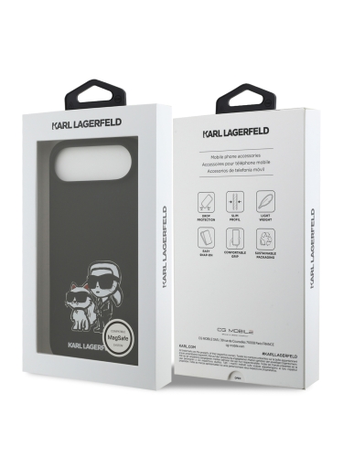 Karl Lagerfeld для iPhone Air чехол Liquid Silicone Sketch Karl & Choupette Hard Black (MagSafe)