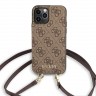Чехол Guess 4G Crossbody cardslots magnetic Hard для iPhone 12 | 12 Pro, коричневый