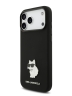 Karl Lagerfeld для iPhone 17 Pro чехол Liquid silicone NFT Choupette Metal pin & Camera Hard Black