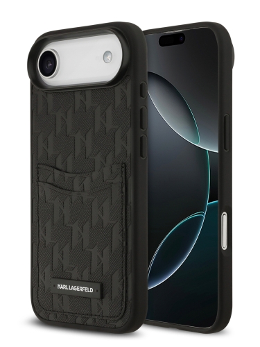 Karl Lagerfeld для iPhone Air чехол PU Saffiano Monogram with Cardslot Hard Black