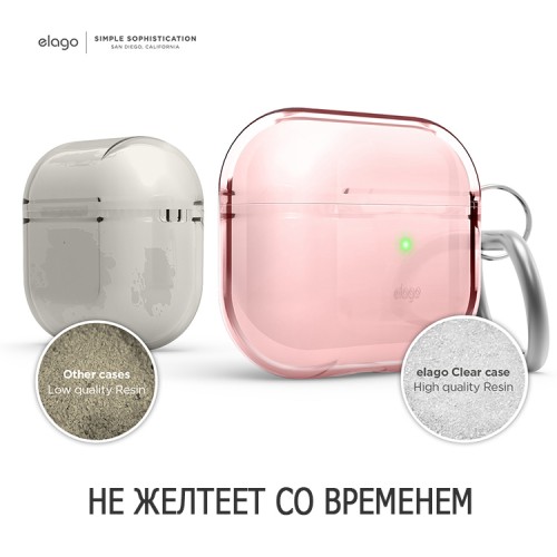 Чехол Elago Clear Hang case для AirPods 3 (2021), розовый