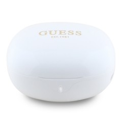 Guess Наушники TWS Bluetooth Flat with Electroplated Classic logo White