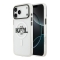 Karl Lagerfeld для iPhone 17 Pro Max чехол IML Sketch Choupette Metal camera прозрачный (MagSafe)