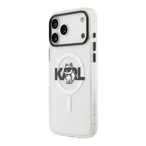 Karl Lagerfeld для iPhone 17 Pro Max чехол IML Sketch Choupette Metal camera прозрачный (MagSafe)