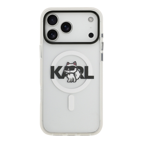 Karl Lagerfeld для iPhone 17 Pro Max чехол IML Sketch Choupette Metal camera прозрачный (MagSafe)