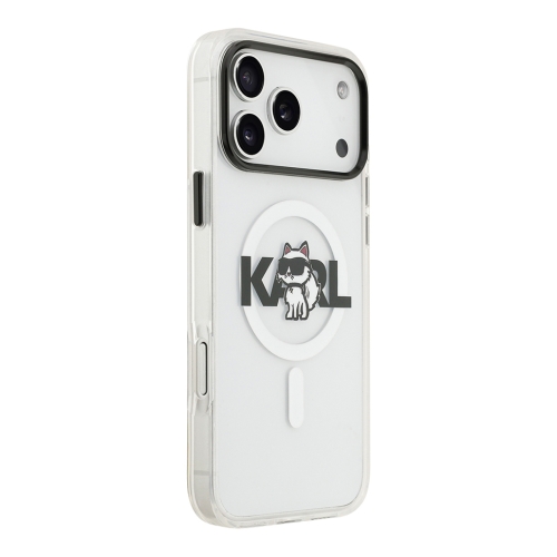 Karl Lagerfeld для iPhone 17 Pro Max чехол IML Sketch Choupette Metal camera прозрачный (MagSafe)