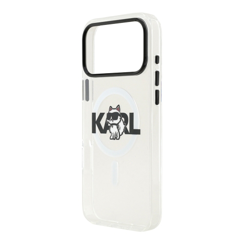 Karl Lagerfeld для iPhone 17 Pro Max чехол IML Sketch Choupette Metal camera прозрачный (MagSafe)