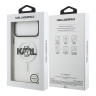 Karl Lagerfeld для iPhone 17 Pro Max чехол IML Sketch Choupette Metal camera прозрачный (MagSafe)
