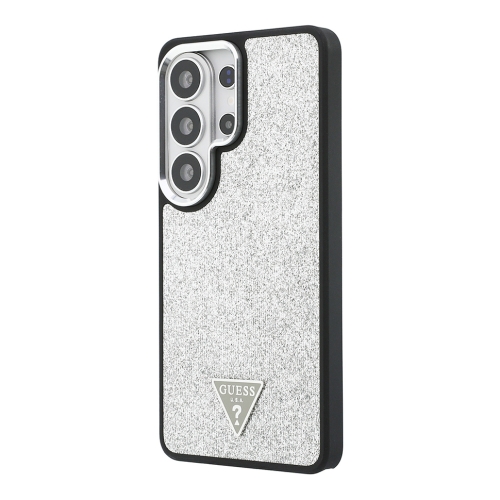 Guess для Galaxy S26 Ultra чехол Fixed Glitters Tringle metal logo & Camera Hard Silver (MagSafe)