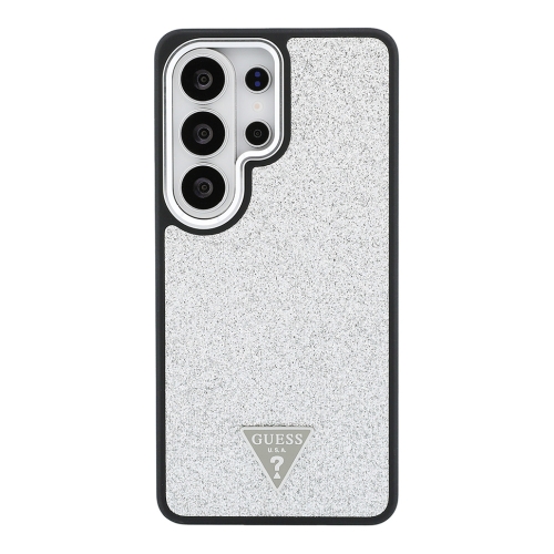 Guess для Galaxy S26 Ultra чехол Fixed Glitters Tringle metal logo & Camera Hard Silver (MagSafe)