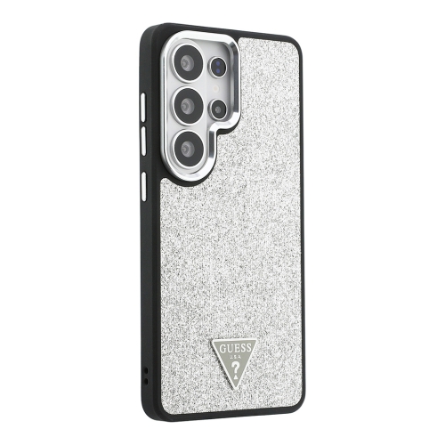 Guess для Galaxy S26 Ultra чехол Fixed Glitters Tringle metal logo & Camera Hard Silver (MagSafe)
