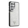 Guess для Galaxy S26 Ultra чехол Fixed Glitters Tringle metal logo & Camera Hard Silver (MagSafe)