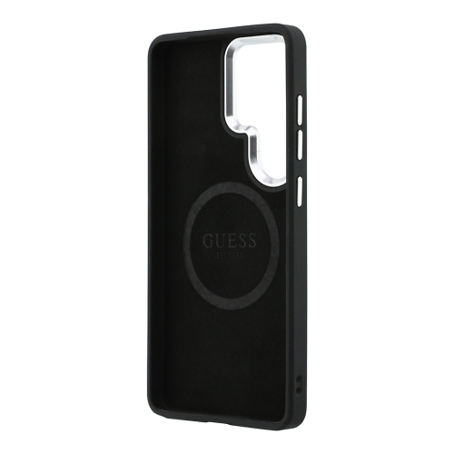 Guess для Galaxy S26 Ultra чехол Fixed Glitters Tringle metal logo & Camera Hard Silver (MagSafe)