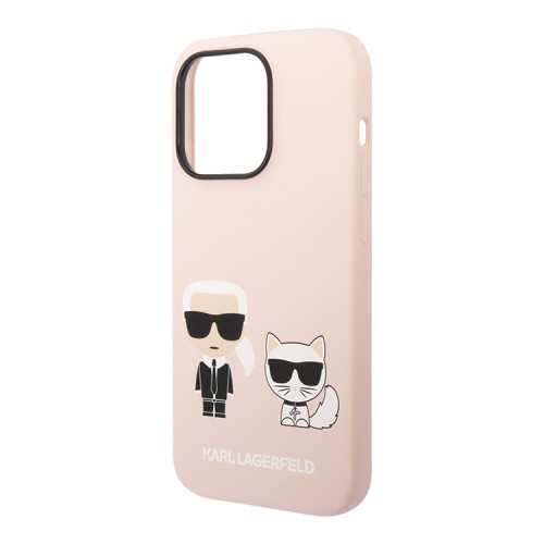 Чехол Lagerfeld Liquid silicone Karl & Choupette Hard для iPhone 14 Pro, розовый