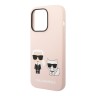 Чехол Lagerfeld Liquid silicone Karl & Choupette Hard для iPhone 14 Pro, розовый