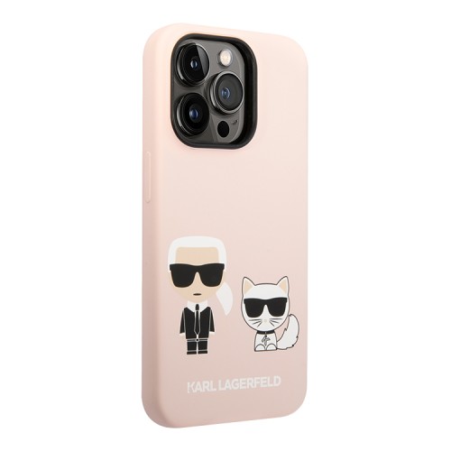 Чехол Lagerfeld Liquid silicone Karl & Choupette Hard для iPhone 14 Pro, розовый