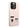 Чехол Lagerfeld Liquid silicone Karl & Choupette Hard для iPhone 14 Pro, розовый